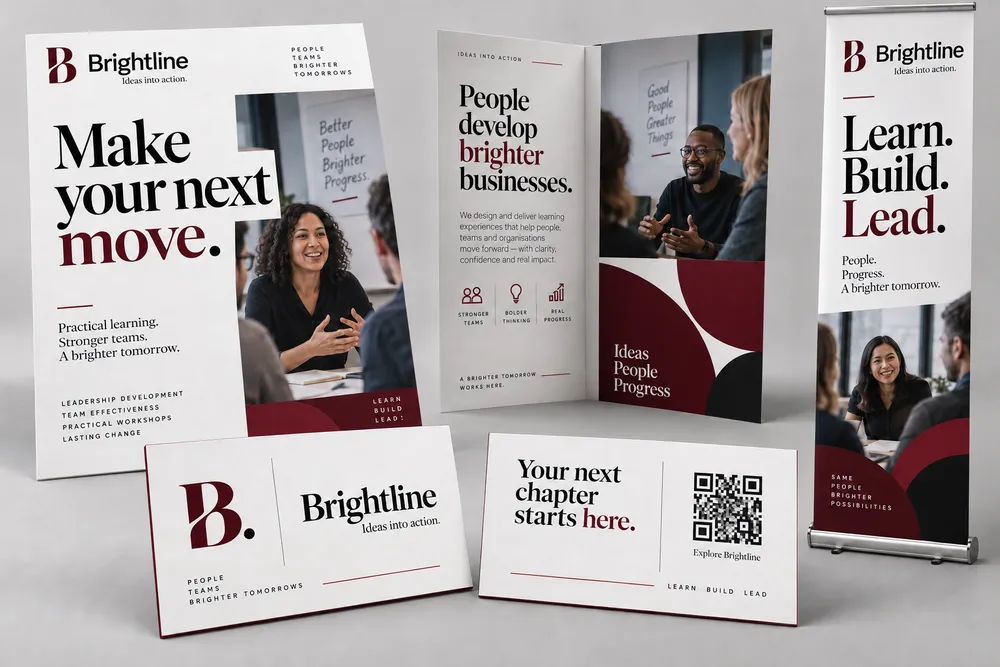 Brightline brand materials carried into the website experience